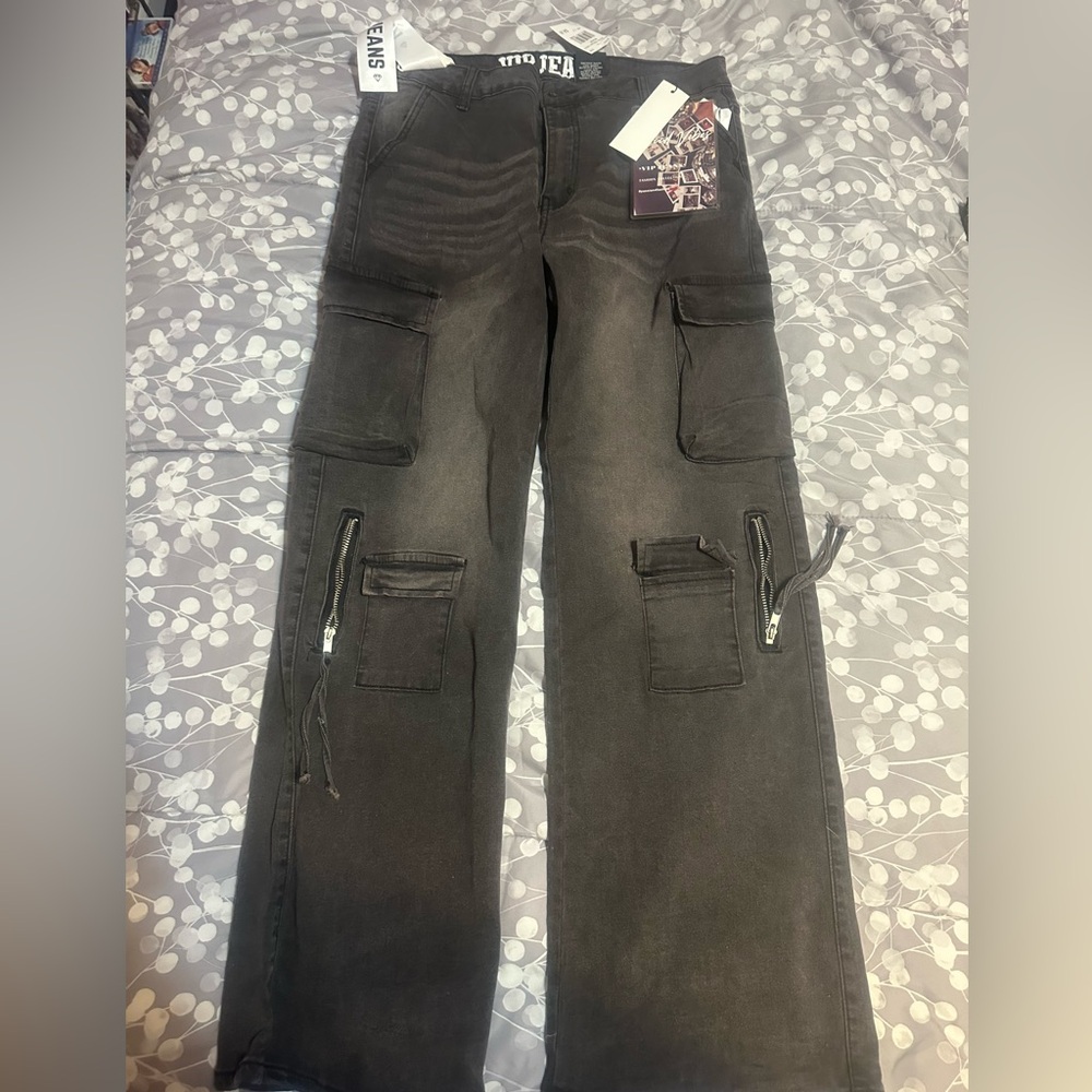 Women's Black Jeans (Cargo inspired)